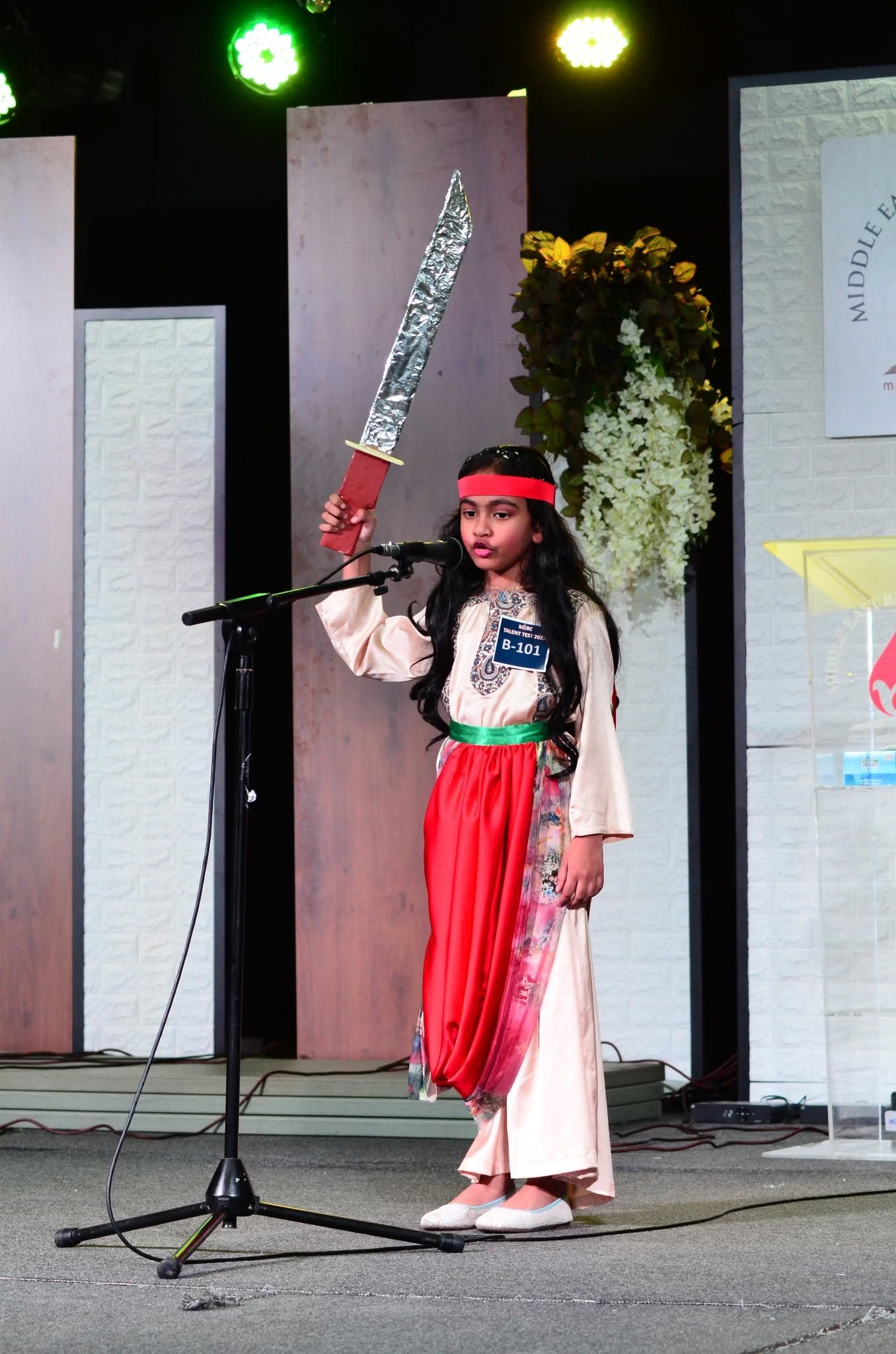 Child in costume at the Kids Church talent test
